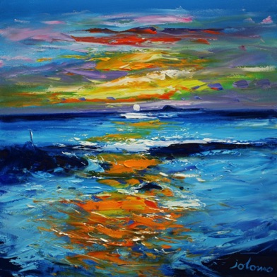 Incoming evening tide Iona looking to the Dutchman 24x24 Incoming evening tide Iona looking to the Dutchman 24x24